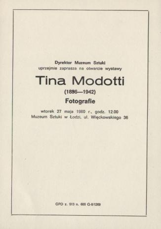 [Zaproszenie] Tina Modotti (1896 - 1942). Fotografie [...]