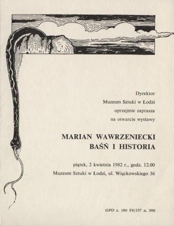 [Zaproszenie] Marian Wawrzeniecki. Baśń i historia [...]