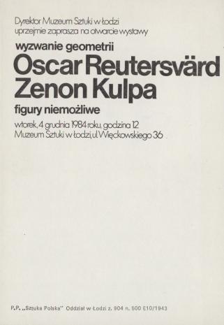 [Zaproszenie] wyzwanie geometrii. Oscar Reutersvärd, Zenon Kulpa. figury niemożliwe [...]