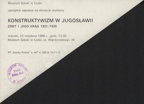 [Zaproszenie] Konstruktywizm w Jugosławii. Zenit i jego krąg [...]