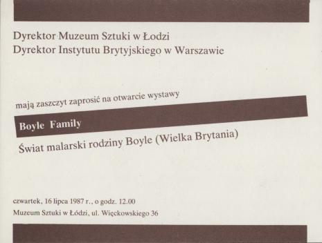 [Zaproszenie] Boyle Family. Świat malarski rodziny Boyle (Wielka Brytania) [...] 