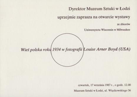 [Zaproszenie] Wieś polska 1934 roku w fotografii Louise Arner Boyd (USA) [...]