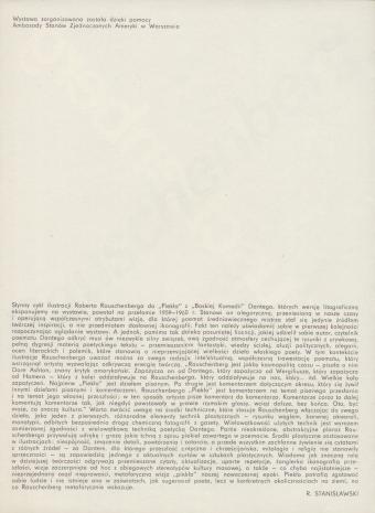 [Folder/Katalog] Robert Rauschenberg USA. Ilustracje do 
