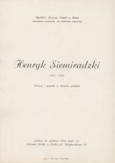 [Zaproszenie] Henryk Siemiradzki 1843-1902. Obrazy i rysunki ze zbiorów polskich [...]