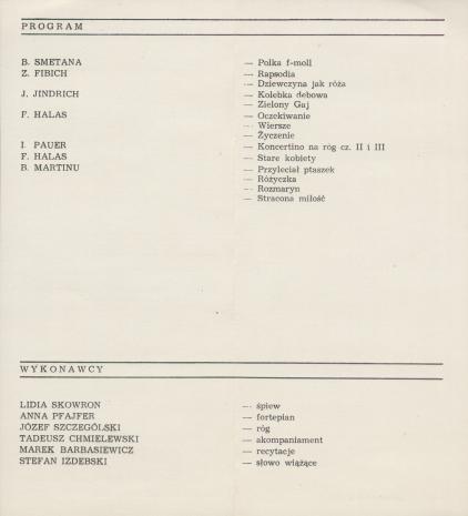 [Ulotka/Program] Wieczór literacko-muzyczny organizowany z okazji wystawy Jindrich Styrsky 1899-1942 [...]