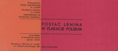 [Zaproszenie] Postać Lenina w plakacie polskim [...]
