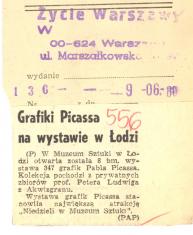 Grafiki Picassa na wystawie w Łodzi