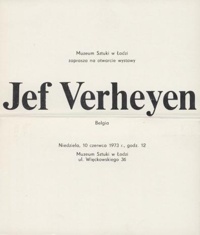 [Zaproszenie] Jef Verheyen (Belgia) [...]