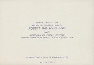 [Zaproszenie] Robert Rauschenberg  (USA). Ilustracje do 