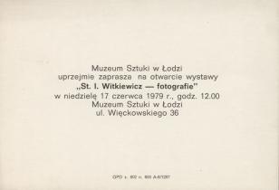 [Zaproszenie] St. I. Witkiewicz - fotografie [...]