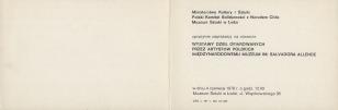 [Zaproszenie] Wystawy dzieł ofiarowanych przez artystów polskich Międzynarodowemu Muzeum im. Salvadora Allende