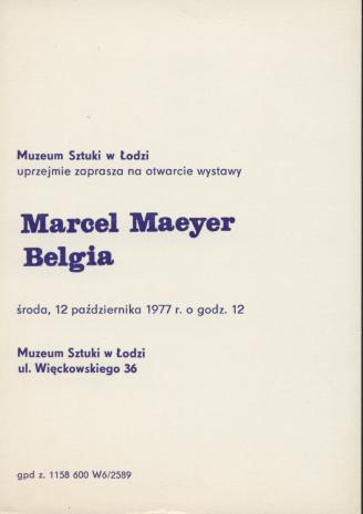 [Zaproszenie] Marcel Maeyer [...]