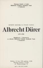 [Zaproszenie] Albrecht Durer 1471-1528 [...] 