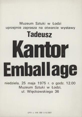 [Zaproszenie] Tadeusz Kantor Emballage [...]