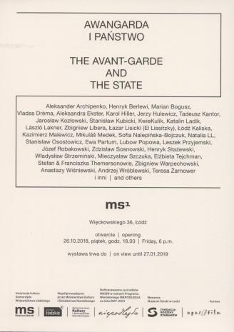 [Zaproszenie] Awangarda i państwo/ The Avant-Garde and the State [...]