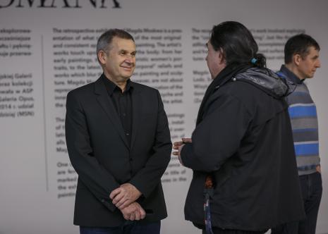 Z lewej Piotr Dzięcioł (Opus Film) w rozmowie z muzykiem Dariuszem 'Balonem' Adryańczykiem