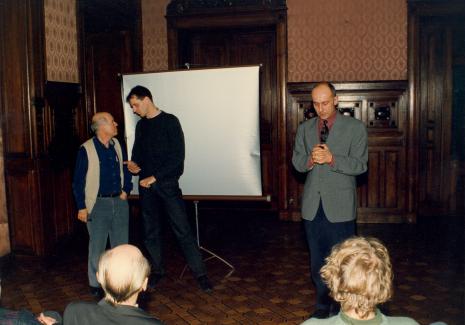 Od lewej Dani Karvan, Dariusz Bugalski (Dział Naukowo - Oświatowy), dyr. Jaromir Jedliński (ms)