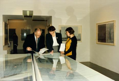 Yona Fischer (kurator, Tel Aviv Museum of Art), Anna Saciuk (Dział Grafiki), Anna Legucka (Dział Konserwacji)