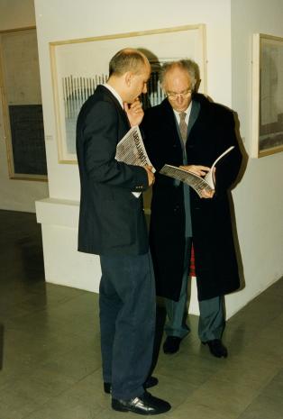 Dyr. Jaromir Jedliński (ms) i Yona Fischer (kurator, Tel Aviv Museum of Art)