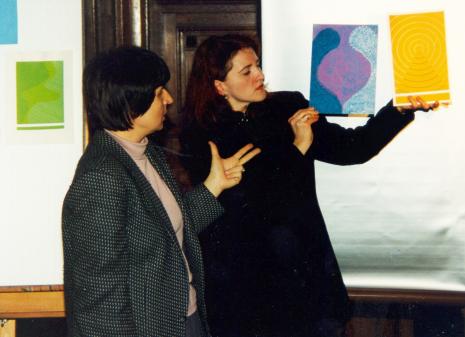 Dr Wiesława Limont (Uniwersytet im. mikołaja Kopernika w Toruniu) i Maria Brewińska (Dział Naukowo-Oświatowy)
