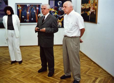 Od lewej krytyk sztuki Anna Maria Leśniewska, dr Jacek Ojrzyński (wicedyrektor ms), kurator wystawy Janusz Zagrodzki