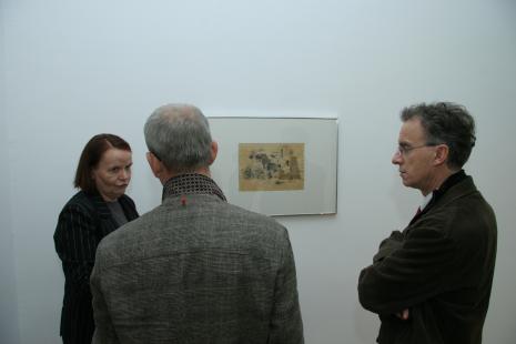 Zenobia Karnicka (Dział Sztuki Nowoczesnej) w rozmowie z Grzegorzem Musiałem i Januszem Głowackim (Galeria 86 w Łodzi)
