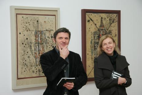 Dyr. Jarosław Suchan (ms) i Aneta Muszyńska (prezes Fundacji Promocji Sztuki Współczesnej)