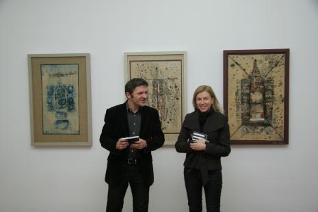Dyr. Jarosław Suchan (ms) i Aneta Muszyńska (prezes Fundacji Promocji Sztuki Współczesnej)