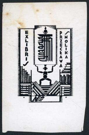 Karol Hiller, Ekslibrisy, 1922- 1926. Ekslibris Przecława Smolika, ok. 1926 ; cynkografia, papier, 7 x 5 cm. Sygn. D.S. 4/73_1