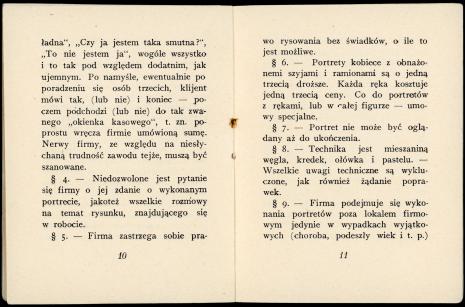 Regulamin Firmy Portretowej prowadzonej Stanisława Ignacego Witkiewicza w Warszawie. Wersja z 1932 roku