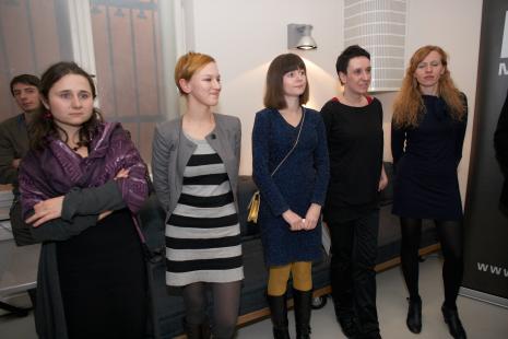 Kuratorki wystawy, od lewej Paulina Zacharek, Anna Czaban, x, Marta Miś, Ewa Surowiec