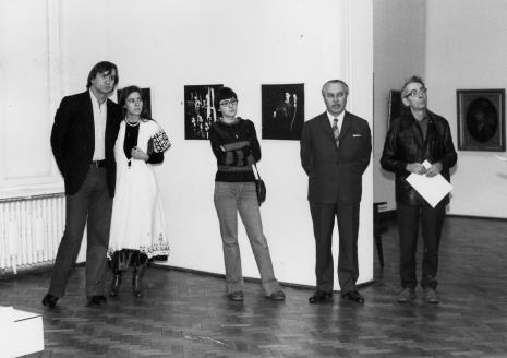 Od lewej Józef Robakowski, Małgorzata Potocka-Robakowska, x, Ryszard Brudzyński (wicedyrektor ms), Stanisław Fijałkowski