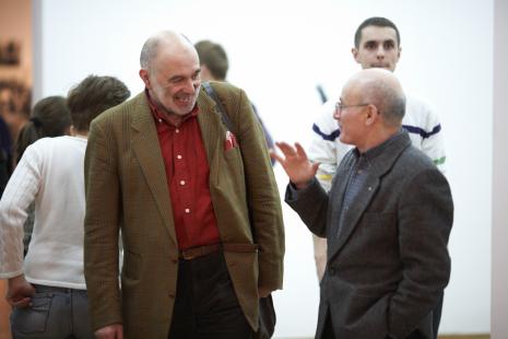Przemysław Lipiński (Narodowe Centrum Kultury), Bernard Kepler (TZSP w Łodzi); z tyłu Marcin Cieślak (Dział Organizacji Wystaw)