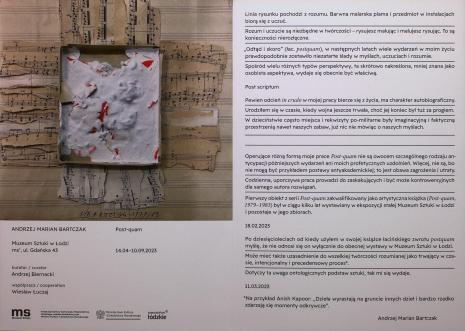 [Informator/folder] Andrzej Marian Bartczak. Post-quam.