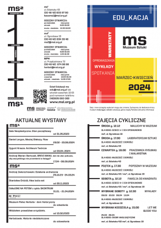 [Informator/folder] Spotkania, wykłady, warsztaty, oprowadzania. Marzec-kwiecień 2024 