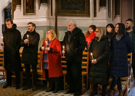 Od lewej: Piotr Bosacki, Jarosław Suchan (Dyrektor MSL), Maria Morzuch (Dział Sztuki Nowoczesnej), Józef Robakowski, Małgorzata Potocka, Katarzyna Kozyra