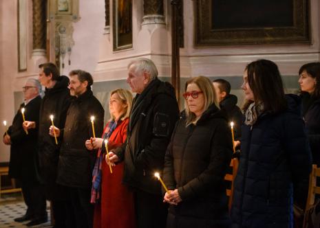 Od lewej: Dariusz Bieńkowski, Piotr Bosacki, Jarosław Suchan (Dyrektor MSL), Maria Morzuch (Dział Sztuki Nowoczesnej), Józef Robakowski, Małgorzata Potocka, Katarzyna Kozyra