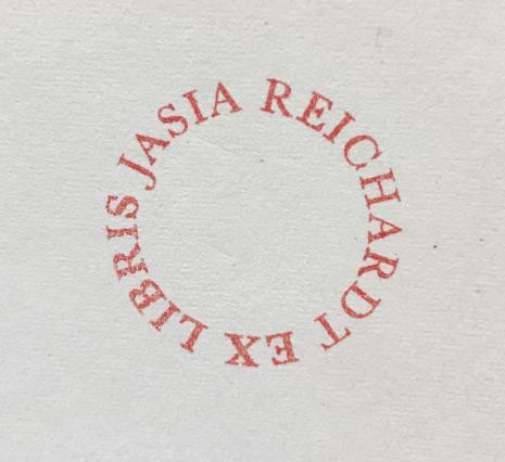 Ekslibris Jasi Reichardt, projekt graficzny: Piet Gerards.