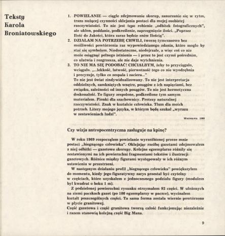 Karol Broniatowski - prace z lat 1970-1979 : [wystawa] : Muzeum Sztuki w Łodzi, 30 października - 2 grudnia 1979