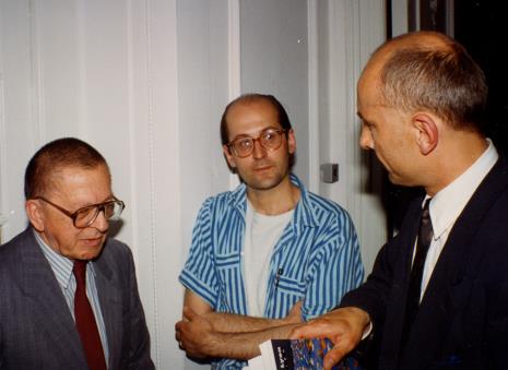 Od lewej Ryszard Stanisławski, Piotr Rypson (CSW Zamek Ujazdowski w Warszawie), dyr. Jaromir Jedliński (ms)