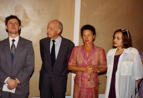Od lewej Grzegorz Palka (prezydent Łodzi), ambasador Francji Alain Bry z żoną, Elżbieta Hibner (wiceprezydent Łodzi)