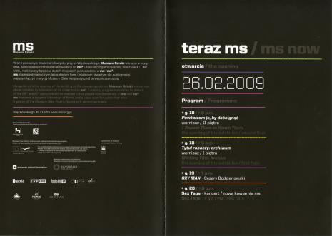 [Zaproszenie] Teraz ms/ms now. Otwarcie/ the opening. 26.02.2009. program/programme […]