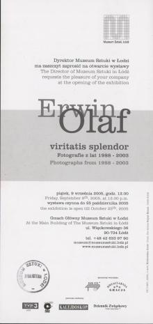[Zaproszenie] Erwin Olaf viritatis splendor. Fotografie z lat 1988-2003. / Erwin Olaf viritatis splendor. Photographs from 1988-2003. [...]