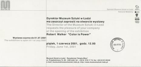 [Zaproszenie] Robert Walker. Color is power. [...]