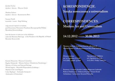 [Zaproszenie] Korespondencje. Sztuka nowoczesna i uniwersalizm/ Correspondences. Modern Art and Universalism. [...] 