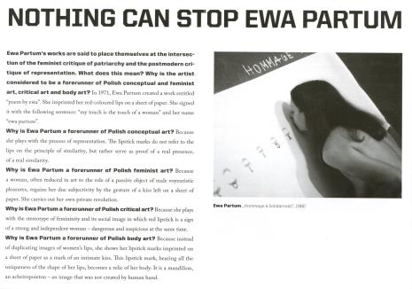 [Ulotka/Folder] Ewa Partum. Nothing stops the idea of art. 