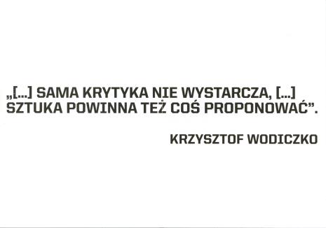 [Ulotka/Folder] Krzysztof Wodiczko. Na rzecz domeny publicznej.