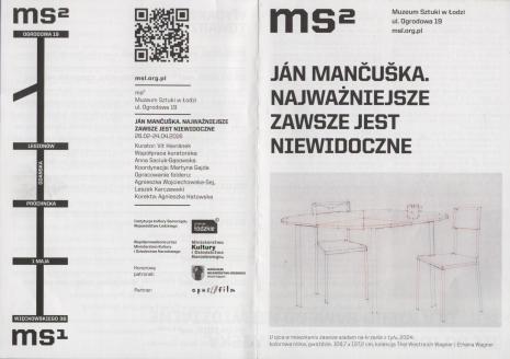 [Ulotka/Folder] Ján Mančuška. Najważniejsze zawsze jest niewidoczne. 