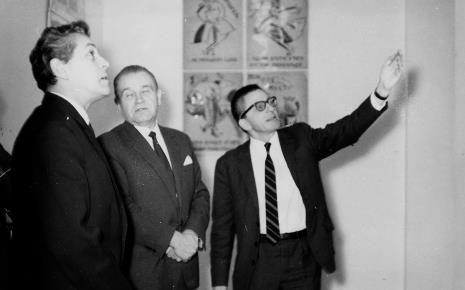 Od lewej przedstawiciel ambasady ZSRR, Edward Kaźmierczak (przewodniczący Rady Narodowej w Łodzi), dyr. Ryszard Stanisławski