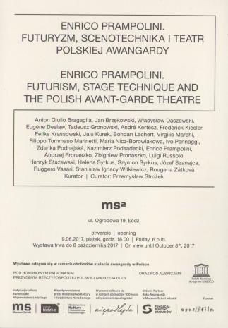[Zaproszenie] Enrico Prampolini. Futuryzm, scenotechnika i teatr polskiej awangardy/ Enrico Prampolini. Futurism, stage technique and the polish avant-garde theatre. 